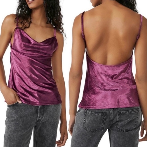 Free People Intimately All Night Velvet Tunic In Fig Jam Size Large - Picture 1 of 10